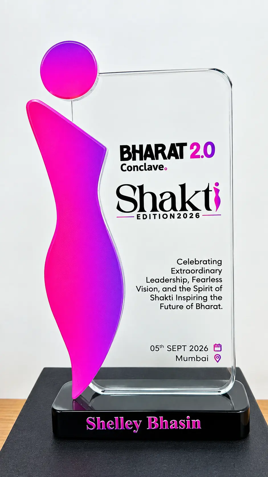 Outstanding Woman Leader Award trophy 2026