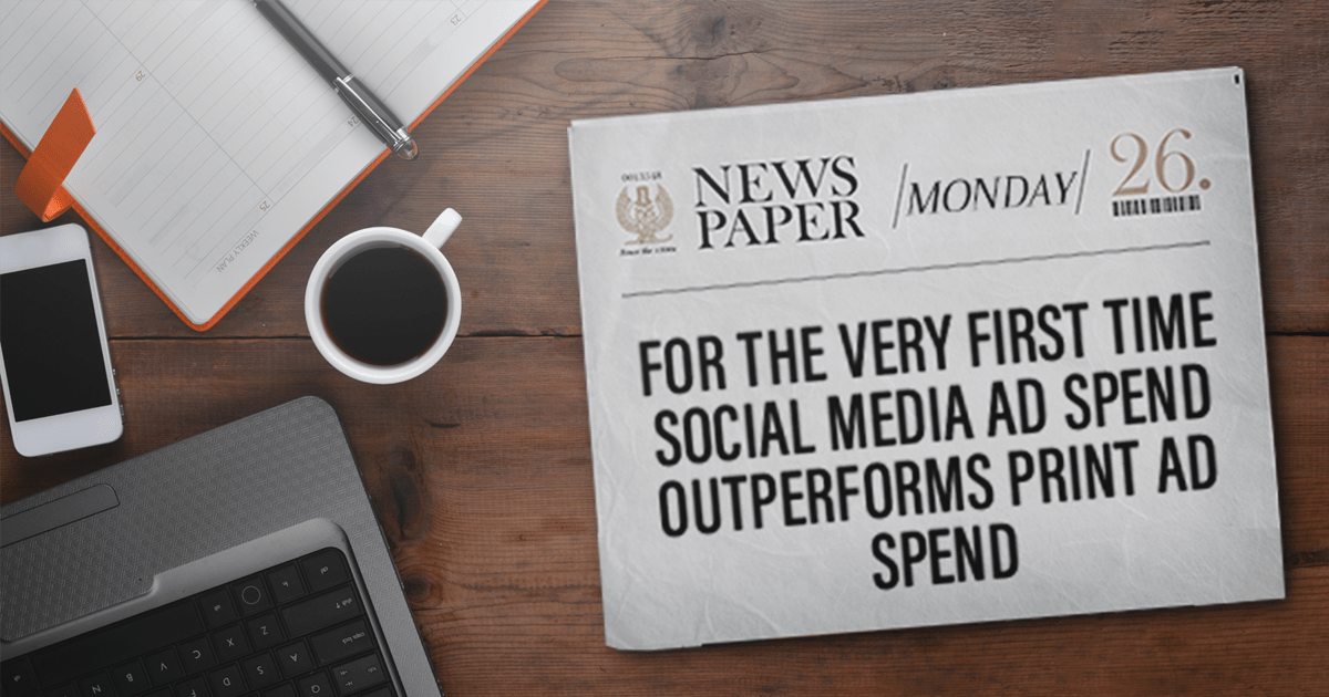 Social Media ad Spend Outperforms Print ad Spend